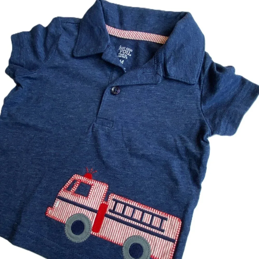 🚒 3/$15 | Boys Matching Shirts and Shorts 6M Firetruck 4 Piece Set